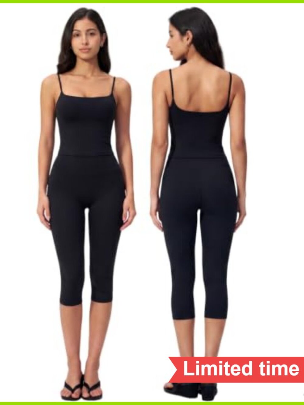 Women's 2 Piece Capri Workout Sets Gym Yoga Pilates Athletic Matching Activewear